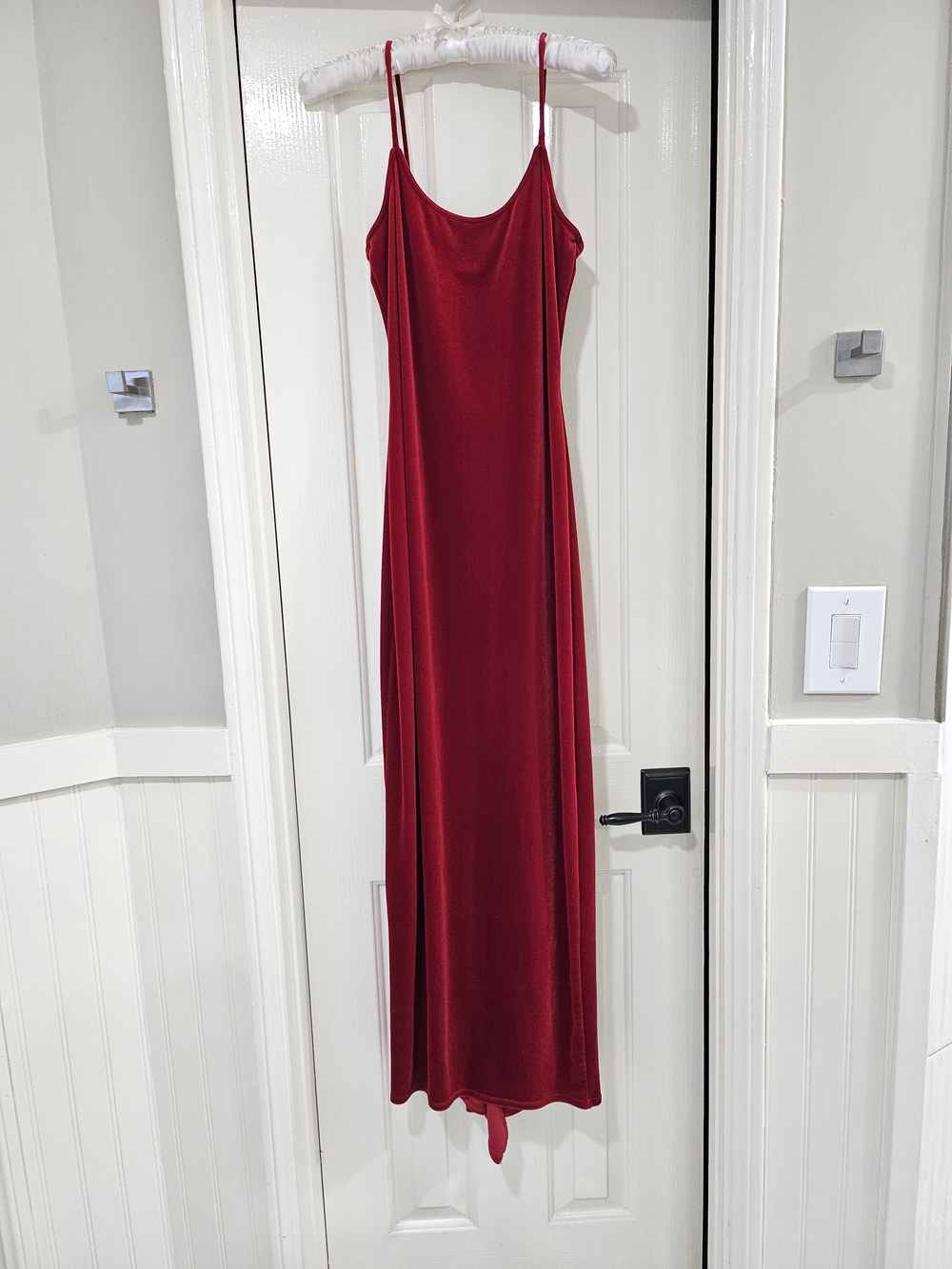 Red Velvet Maxi Prom Slip Dress Size Medium